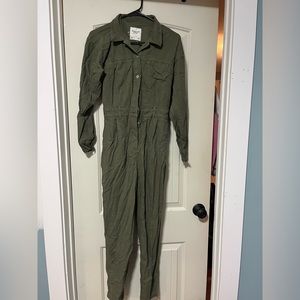 Abercrombie green utility jumpsuit
